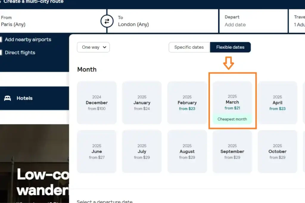Skycanner Cheapest Month